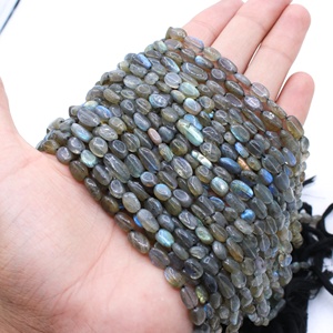 Perles de labradorite naturelle taille ovale cabochon, brin de 30 lignes |   Pierres précieuses en vrac pour la fabrication de bijoux de luxe faits à la main - Product Image 4