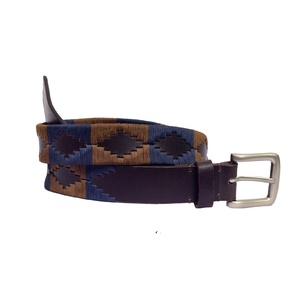 Ceintures de sport personnalisées en cuir pleine fleur pour garçons, ceintures d'équitation en cuir véritable gaufré, ceintures de polo brodées en cuir pour hommes - Vente en gros - Product Image 1