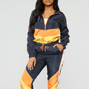 Ensemble de survêtement en satin uni pour femme, manches longues, design sportif avec fermeture éclair, coupe régulière, vêtements d'hiver respirants et imperméables - Product Image 6