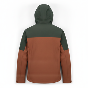 Veste à capuche pour homme, coupe-vent, avec fermeture éclair, design patchwork sur la manche gauche, style décontracté pour l'automne - Product Image 3