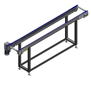Convoyeur à chaîne en acier inoxydable à double vitesse, vitesse réglable pour lignes d'usine automatisées, manutention industrielle des palettes - Modulaire - Product Image 1
