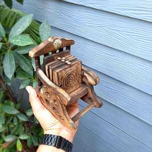 Antique chair shape wood home drink coaster tea <b>cups</b> coffee mugs beer cans bar tumblers and water glasses heat resistant coaster - Product Image 3