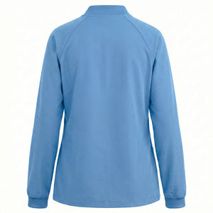 Blouse médicale sur mesure à manches longues avec poignets côtelés et fermeture éclair frontale, uniforme d'infirmière, boucle utilitaire, vente en gros de blouses médicales - Product Image 3