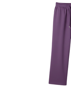 Pantalones Deportivos Anchos Color Morado Ciruela Personalizados, Cintura Elástica con Cordón, Pantalones Casuales para Mujer, Suaves y Cómodos, Suministro al por Mayor - Product Image 3