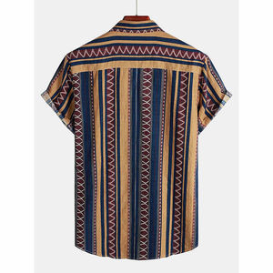 Chemises à manches courtes pour hommes, style plage d'été, imprimées de motifs floraux et géométriques, séchage rapide, écologiques, vente en gros sur mesure - Product Image 6