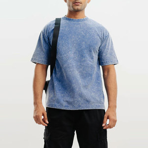 เสื้อยืดผู้ชายลายฟอกสีแบบใหม่ปี 2026 พร้อมโลโก้สั่งทำ ราคาขายส่ง เสื้อยืดโอเวอร์ไซส์ผู้ชายแบบฟอกสีที่ใส่สบาย - Product Image 2