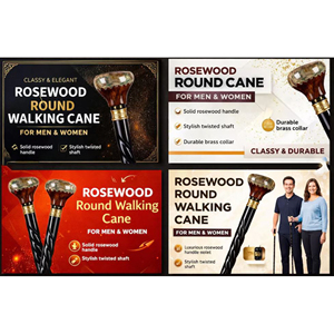 Canne en bois sculptée à la main de qualité supérieure, élégante, en bois dur, pour personnes âgées, bâton de randonnée en bois au look rustique classique - Product Image 5