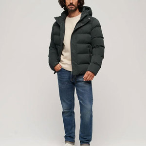 Veste bomber double boutonnage pour homme grande taille Econex Sports 2025, motif Argyle, design baseball en satin enduit pour l'hiver - Product Image 1