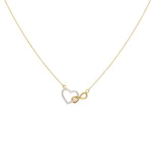 Rose <b>Gold</b> Plated Hallmarked Silver <b>Infinity</b> Heart Pendant with Imitation Pearl for Women - Product Image 3