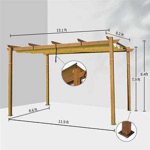 Pergola Retrattile in Alluminio per Esterni, Tettoia Parasole Resistente alle Intemperie per Patio, Barbecue, Feste, Matrimoni - Gazebo e Pergola - Product Image 6