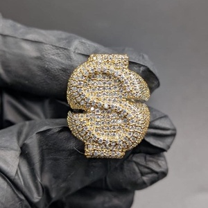 Anillo de Plata 925 con Baño de Rodio y Diamantes Engastados para Hombre, Corte Brillante Redondo, Estilo Hiphop, Joyería para Fiesta - Product Image 1