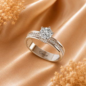Brilliant Round Cut Lab Grown Diamond <b>Ring</b> <b>925</b> <b>Silver</b> 9kt, 14kt, 18kt Gold Diamond <b>Rings</b> for Women's Engagement <b>Ring</b> - Product Image 1