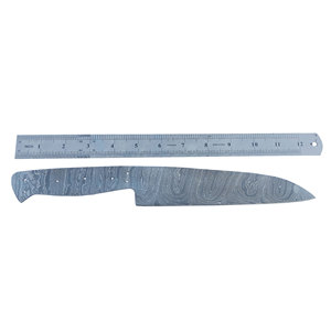 Cuchillos de chef de acero de Damasco con hoja en bruto, estilo Full Tang Drop Point, de grado industrial, con mango personalizado, para cocina, al por mayor - Product Image 6