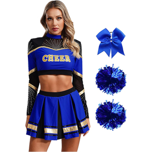 Tenue de pom-pom girl personnalisée avec logo, uniforme de cheerleading de haute qualité pour les événements scolaires, les événements sportifs et les spectacles sur scène - Product Image 1