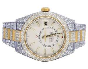 Reloj BOJ R.O.L.E.X.039 para Hombre, Diseño Hip Hop, Correa Blanca, Moissanita Completa, Lujo, Moda, Cuarzo Analógico, Acero, 41MM, 3BAR, Resistente al Agua - Product Image 2