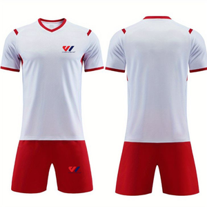 Ensemble d'uniformes de football personnalisés avec logo, maillot de sport à séchage rapide, kit d'équipe à manches courtes, tenue de match, vente en gros, stock disponible, OEM disponible - Product Image 5