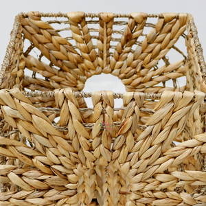 <b>Square</b> Natural Water Hyacinth and Seagrass Storage <b>Basket</b> Eco-Friendly Rustic Multi-Purpose Organizing Bin - Product Image 5