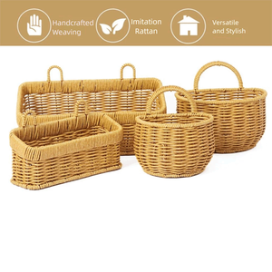 Cesta de Almacenamiento de Mimbre de Ratán Personalizada con Asa, Cesta Organizadora Decorativa Hecha a Mano - Product Image 5
