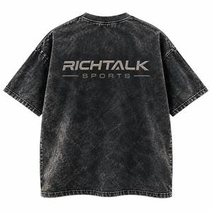 เสื้อยืดโอเวอร์ไซส์ผู้ชาย ผ้าฝ้าย พิมพ์ลายดิจิทัล สไตล์วินเทจ ลุคสบายๆ แขนสั้น คอกลม ผ้าเจอร์ซีย์ พิมพ์โลโก้ด้านหน้า ปรับแต่งได้ - Product Image 2