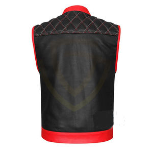 Chaleco de cuero personalizado para motocicleta, informal, de invierno, de cuero auténtico, elegante, para hombre. - Product Image 6