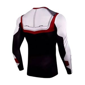 Maillot de compression sublimé rouge et noir à manches longues pour la performance athlétique, en tissu sport respirant et extensible - Product Image 4