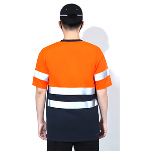 T-shirts de travail réfléchissants personnalisés à col rond pour hommes, haute qualité - Product Image 3