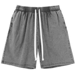 Shorts streetwear homme, effet délavé, broderie personnalisée, finition usée, 100% coton, shorts d'été pour homme - Product Image 4