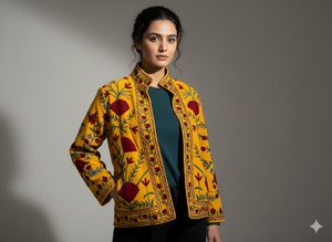 Chaqueta Bomber de Terciopelo Tejida con Bordado Boho Suzani, Reversible, Ecológica, Suave, para Invierno, con Símbolos de Paz Yin Yang, Regalo para Ella - Product Image 2