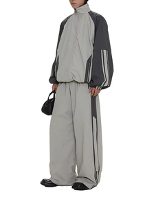 Custom Unisex Oversized Windbreaker Tracksuit Baggy Style Top Quality Streetwear Set Men Women OEM Manufacturer - Product Image 3