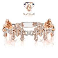 Bracelet Hip Hop en Moissanite VVS de Qualité Supérieure, Bijou de Luxe Iced Out pour Hommes, Style Rapper Streetwear, En Vente