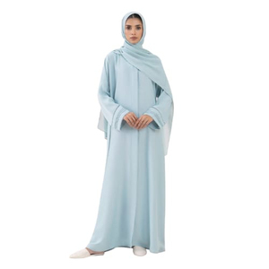 Nueva Colección de Vestidos Abaya para Mujer, Abaya Sencilla Cerrada, Abaya Lisa, Vestido Musulmán para Mujer, Ropa Islámica de Lino, Túnica para Mujer - Product Image 1