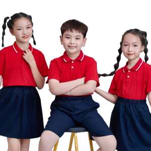 เสื้อโปโลเด็กสีแดง FMF สำหรับชุดนักเรียน – ผ้าถักโพลีเอสเตอร์ผสมสแปนเด็กซ์เนื้อนุ่มสำหรับเด็กชายและเด็กหญิง - Product Image 1
