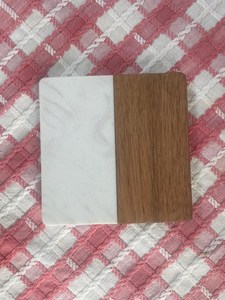 Natural Wooden And <b>Marble</b> <b>Coaster</b> Set Designer Beverage <b>Coasters</b> for Tea Coffee Mug Dining Table Protection - Product Image 5