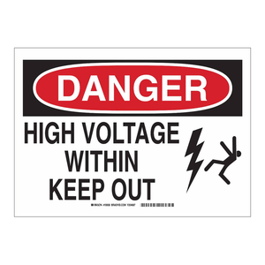 Panneau d'avertissement en PVC durable - Panneau de sécurité Brady DANGER Haute Tension pour zones électriques intérieures/extérieures - Product Image 2