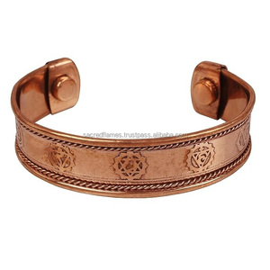 Pulsera Magnética de Cobre Puro con 7 Chakras, Brazalete con Borde de Cuerda, Alivio del Dolor de Artritis, Joyería Curativa al por Mayor - Product Image 5