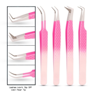 HARBOR INDUSTRY – Kit de pinces à cils en acier inoxydable dégradé rose, pointes lisses et durables, longueur 10 cm, pour extensions de cils et sourcils - Product Image 3