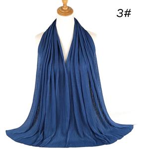Hijab en jersey de coton de haute qualité pour femmes, foulard côtelé froissé, voile musulman doux, léger et respirant 85x180cm - Product Image 2