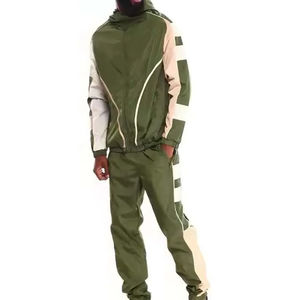 Ensembles de survêtements coupe-vent personnalisés pour hommes – Légers, ajustés, respirants, séchage rapide, coupe-vent, col à capuche, motif uni pour l'hiver - Product Image 3