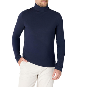 Wholesale <b>Mens</b> <b>Turtle</b> High <b>Neck</b> Long Sleeve Shirt Casual Solid Color Ribbed Knit Undershirt For Daily Wear Comfortable For <b>Men</b> - Product Image 1