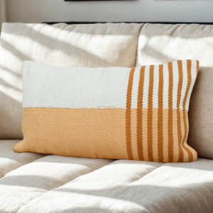 Funda de Almohada Lumbar de Algodón Puro, Funda de Cojín Tejida Suave Nórdica Asequible para Decoración Moderna del Hogar, Funda de Almohada de la India - Product Image 4