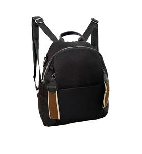 Chic Black Mini <b>Backpack</b> for Women <b>Lightweight</b> Nylon Travel Rucksack with Leather Accents student <b>backpack</b> school bag - Product Image 1