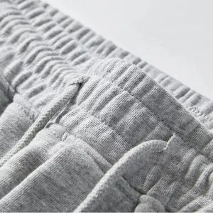 Customized Gray <b>Harem</b> Pants With Blue Side Stripe Loose Fit Drawstring Waist Full Length Casual Knitted Autumn Wear - Product Image 5