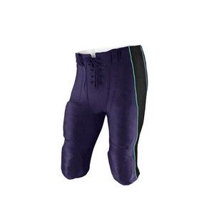 <b>Mens</b> Padded American Football Pants <b>Black</b> Side Stripe <b>Tie</b> Closure Athletic Practice Game Performance Sportswear Adult Wear pants - Product Image 2