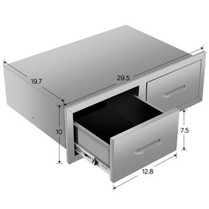 Armoires à double tiroir pour cuisines extérieures ou cours – Solution de rangement durable - Product Image 3