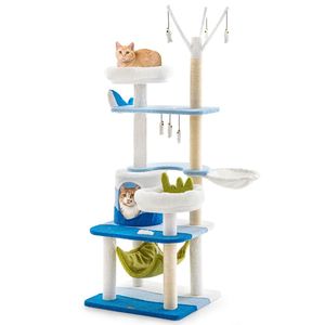 Torre per Gatti Multi-Livello con Posti di Tiraggio in Sisal, 1 Pezzo, Albero e Tiragraffi per Gatti - Product Image 1