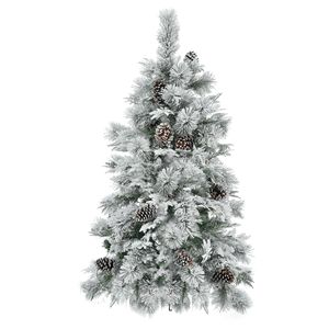 Albero di Natale Artificiale Pre-Illuminato 4FT, Abete Innevato con Pigne, 170 Punte di Rami Miste in PE e PVC - Product Image 6