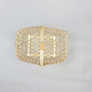 Paniers de rangement pour chips de bambou tissés de conception classique Stockage de fournitures ménagères pour légumes et fruits Paniers de pique-nique - Product Image 5