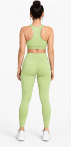Women Rib Yoga Set High Waist Biker Shorts Sports Bra Custom Gym <b>Pilates</b> Fitness Activewear Breathable Stretch Workout <b>Clothing</b> - Product Image 3