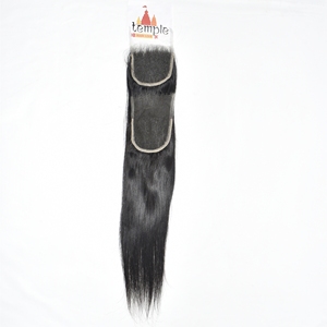 Extensions de cheveux humains vierges naturels non traités, noirs, lisses, de qualité supérieure, 4x4 HD Closure, fabriqués en Inde, pour femmes - Product Image 4