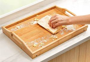 Plateau de service pliable en bambou, plateau portable pour petit-déjeuner avec support pour boissons, pour chambre à coucher et fêtes - Product Image 5